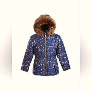 2/$20 - Toddler Girl's Quilted Puffer Coat with Faux Fur Trim